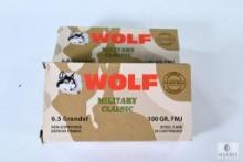 40 Rounds Wolf Military Classic 6.5 Grendel 100 Grain FMJ Non-Corrosive Berdan Primed Steel Case