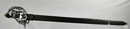 Basket Hilt Sword with Leather Scabbard