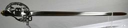 Basket Hilt Sword with Leather Scabbard