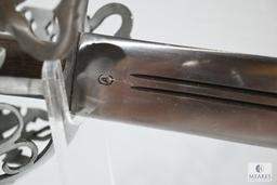 Basket Hilt Sword with Leather Scabbard