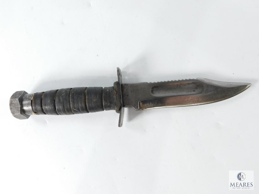 Vietnam Era Pilot Survival Knife with Makeshift Sheath