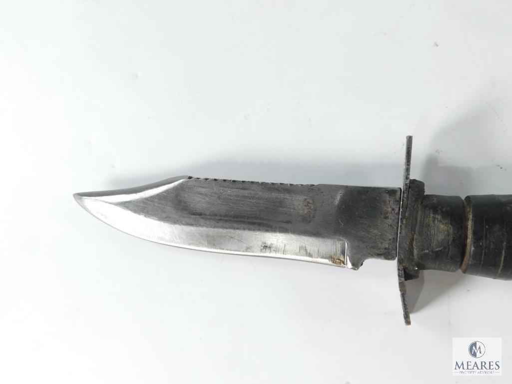 Vietnam Era Pilot Survival Knife with Makeshift Sheath