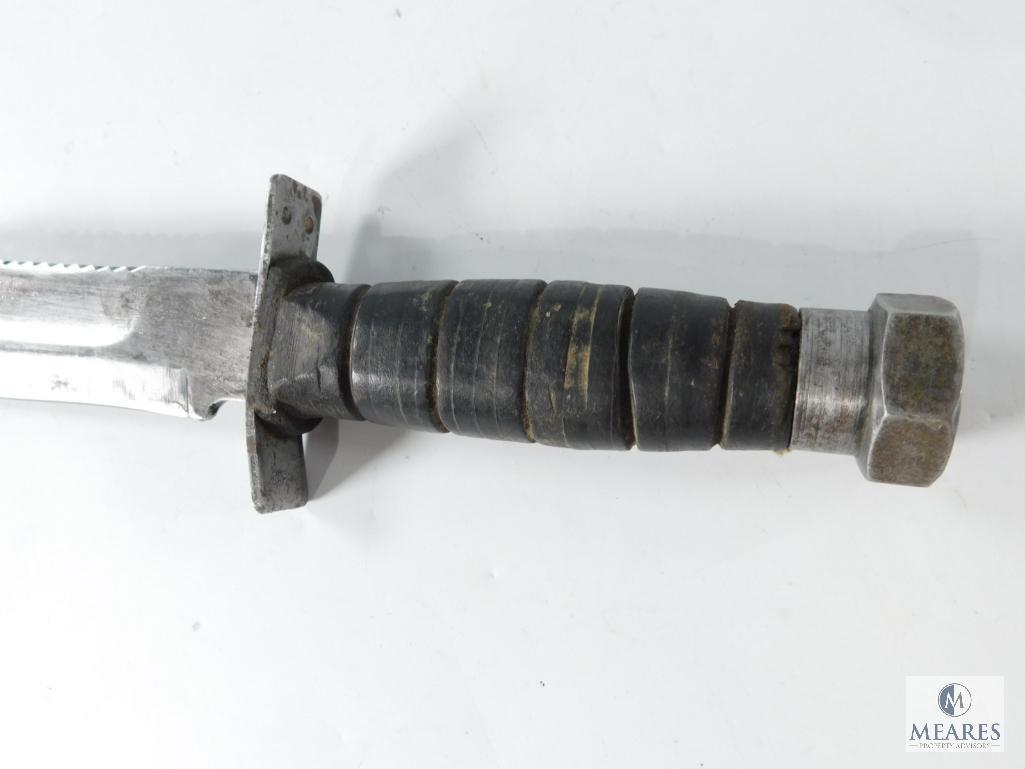 Vietnam Era Pilot Survival Knife with Makeshift Sheath