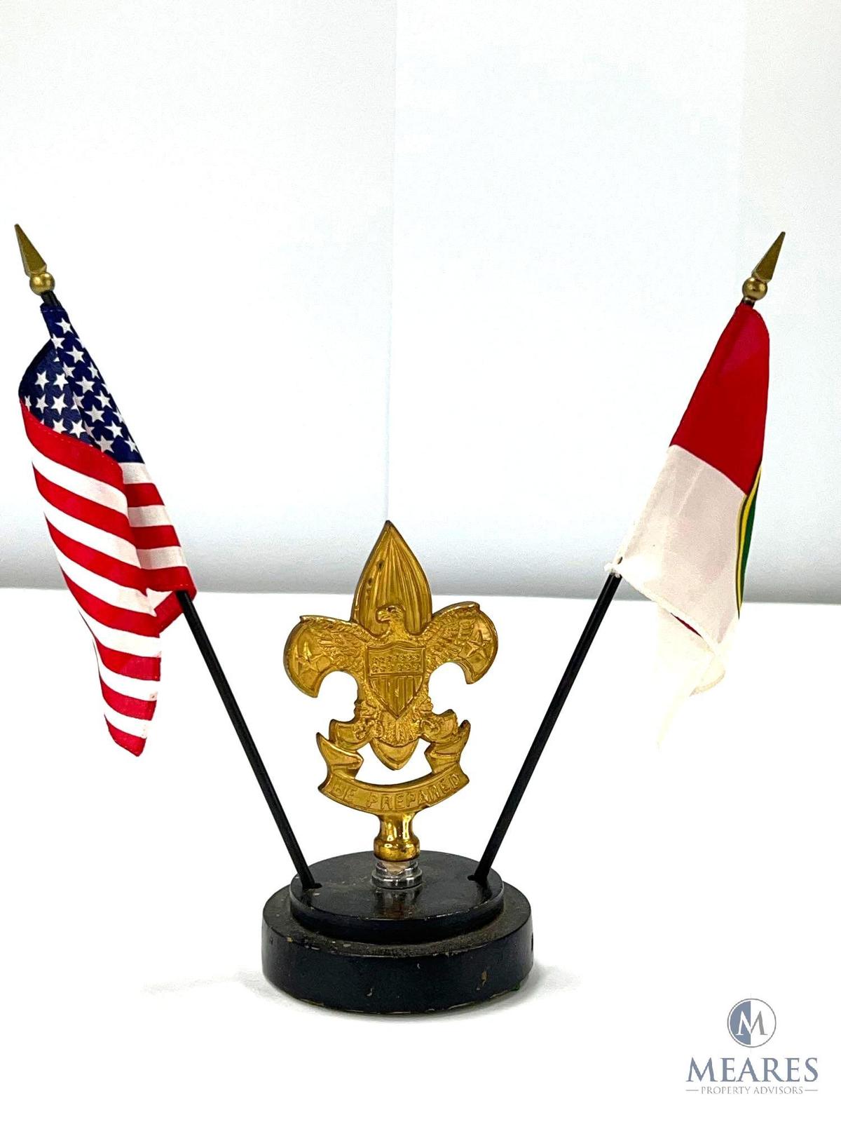 Be Present BSA Plaque with BSA Flag and USA Flag