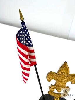 Be Present BSA Plaque with BSA Flag and USA Flag