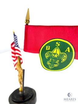 Be Present BSA Plaque with BSA Flag and USA Flag