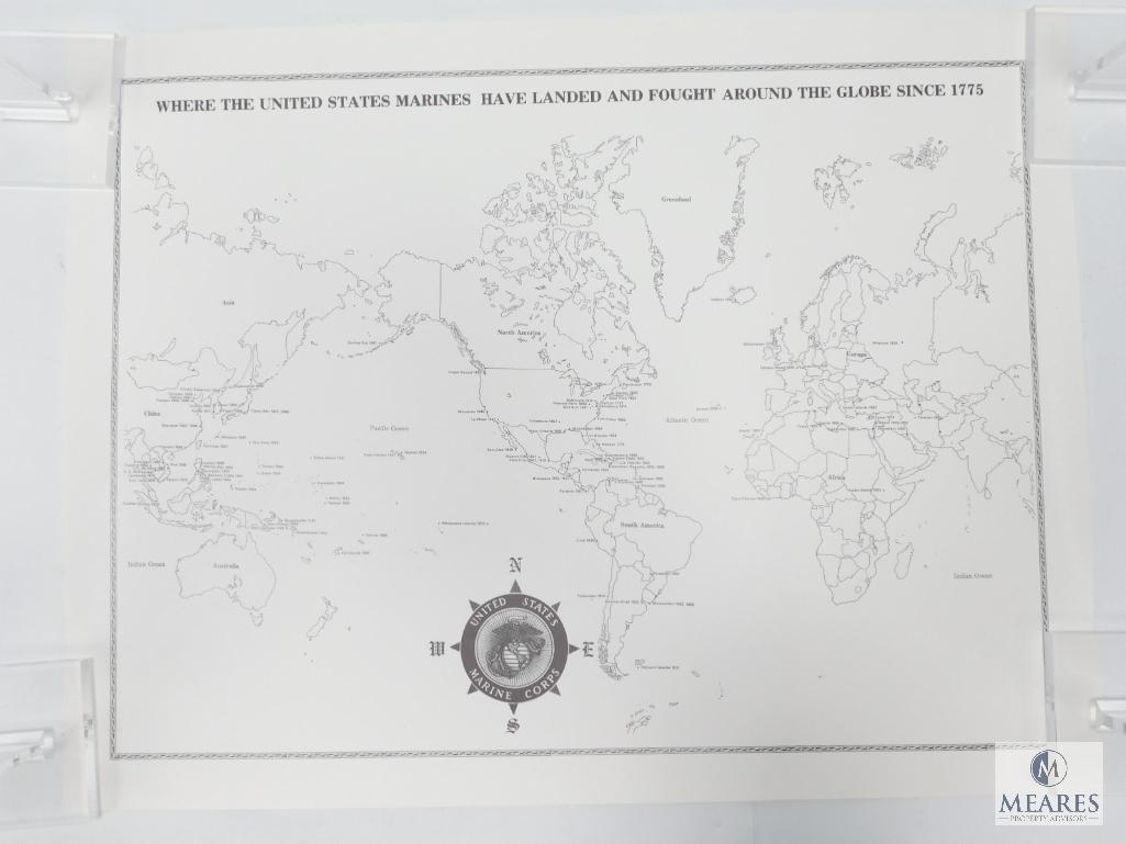 Two Maps "USMC Around the World", and "Murphy's Law of Combat"