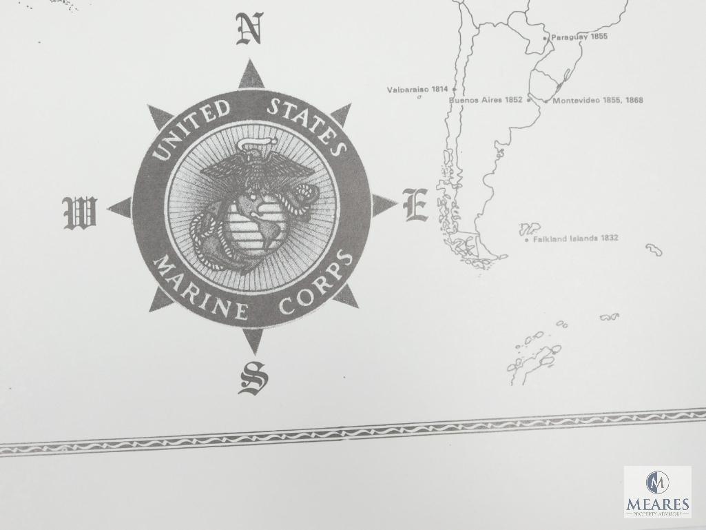 Two Maps "USMC Around the World", and "Murphy's Law of Combat"