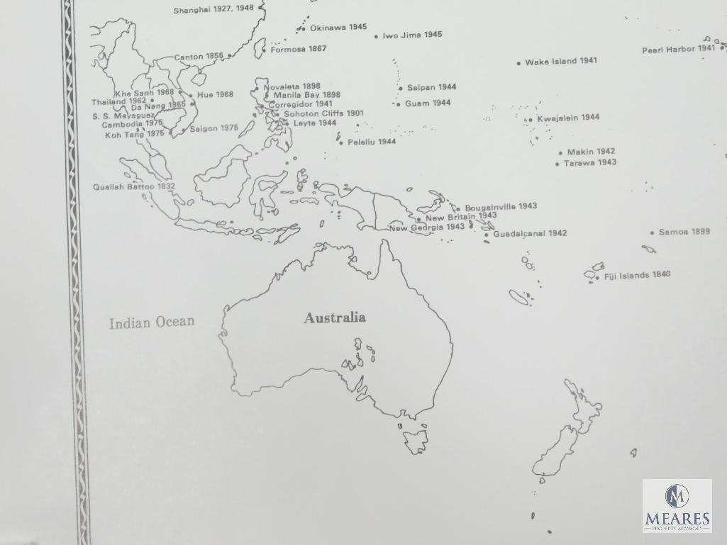 Two Maps "USMC Around the World", and "Murphy's Law of Combat"