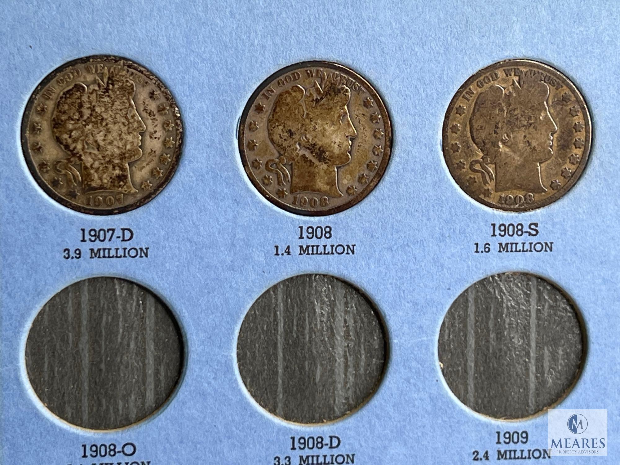 Incomplete - Barber Half Dollar Book with Four Halves