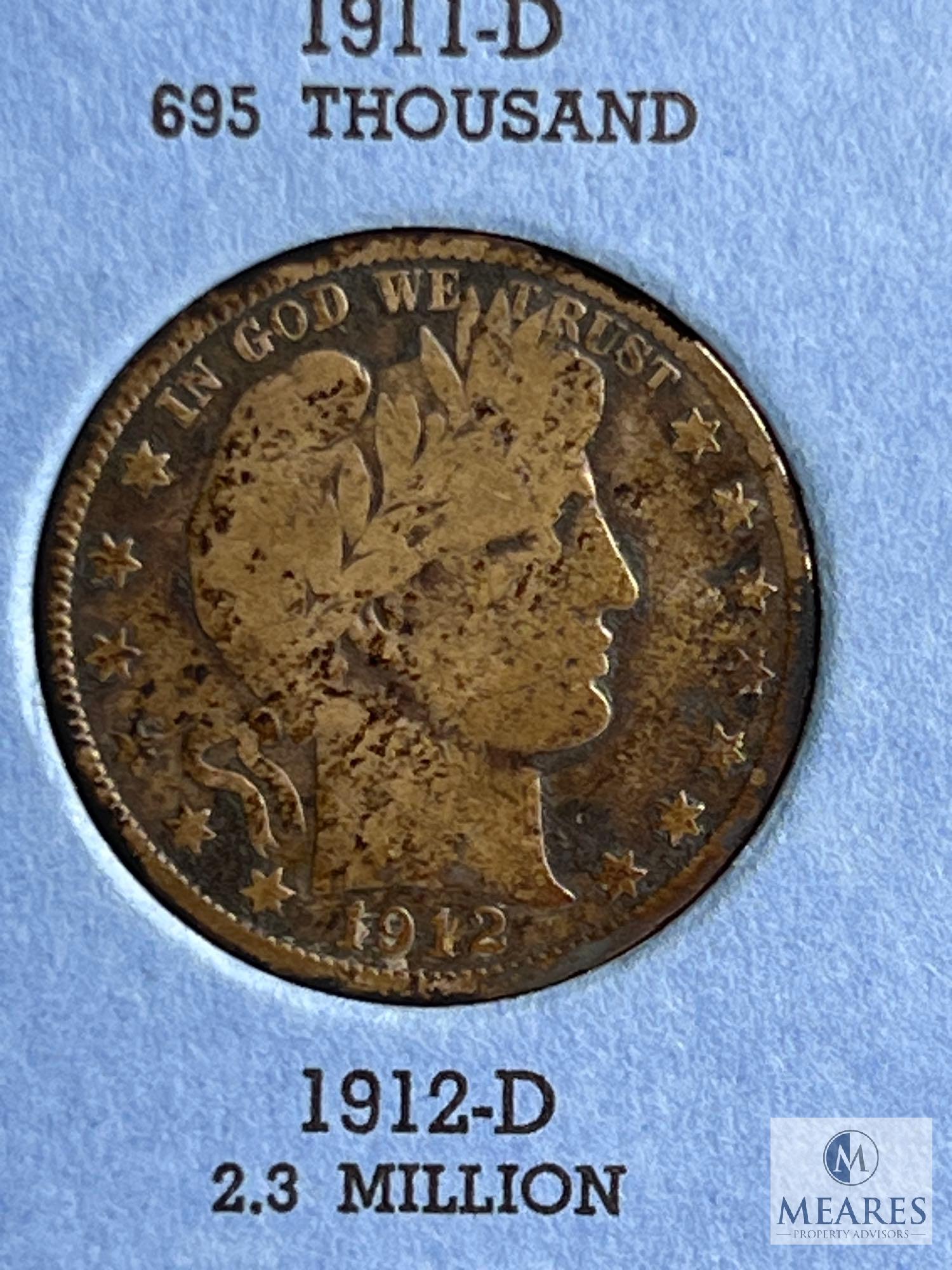 Incomplete - Barber Half Dollar Book with Four Halves