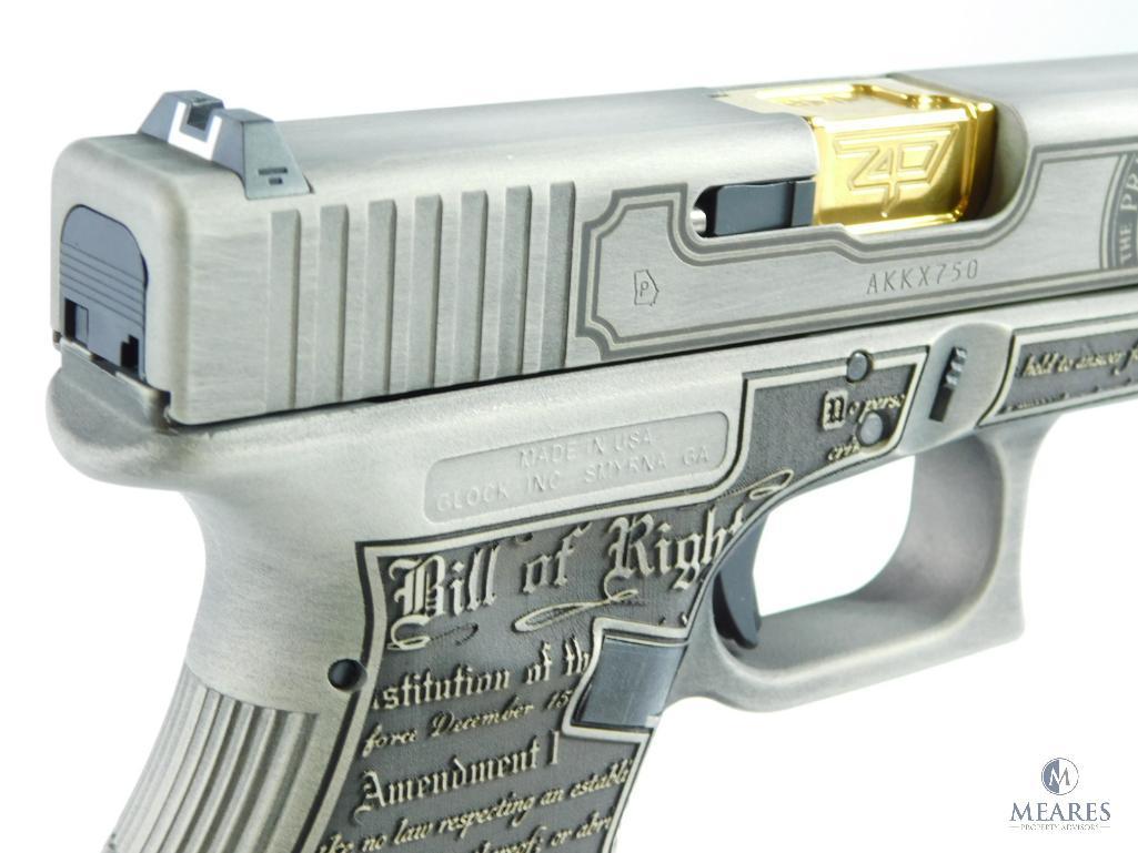 NEW - Glock 19 Gen 3 Custom "Trump 2024" Compact Handgun 9mm Luger 15rd - 4.6" Gold Barrel