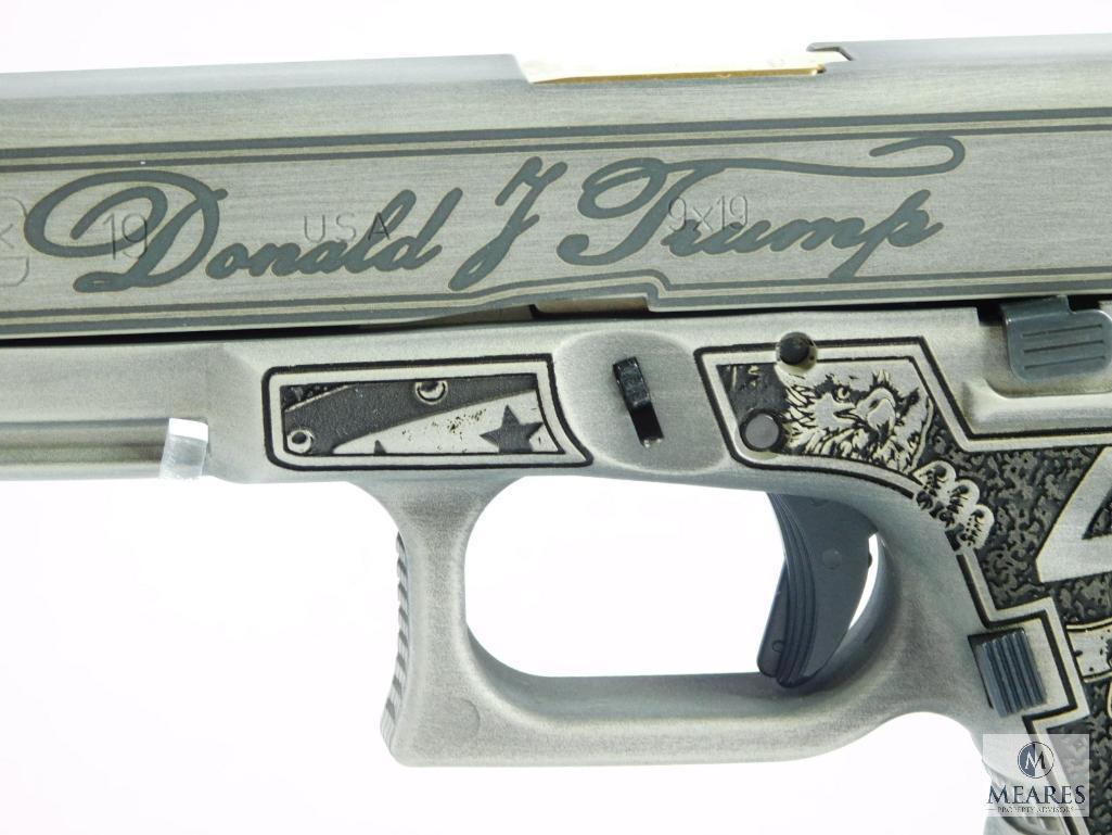 NEW - Glock 19 Gen 3 Custom "Trump 2024" Compact Handgun 9mm Luger 15rd - 4.6" Gold Barrel