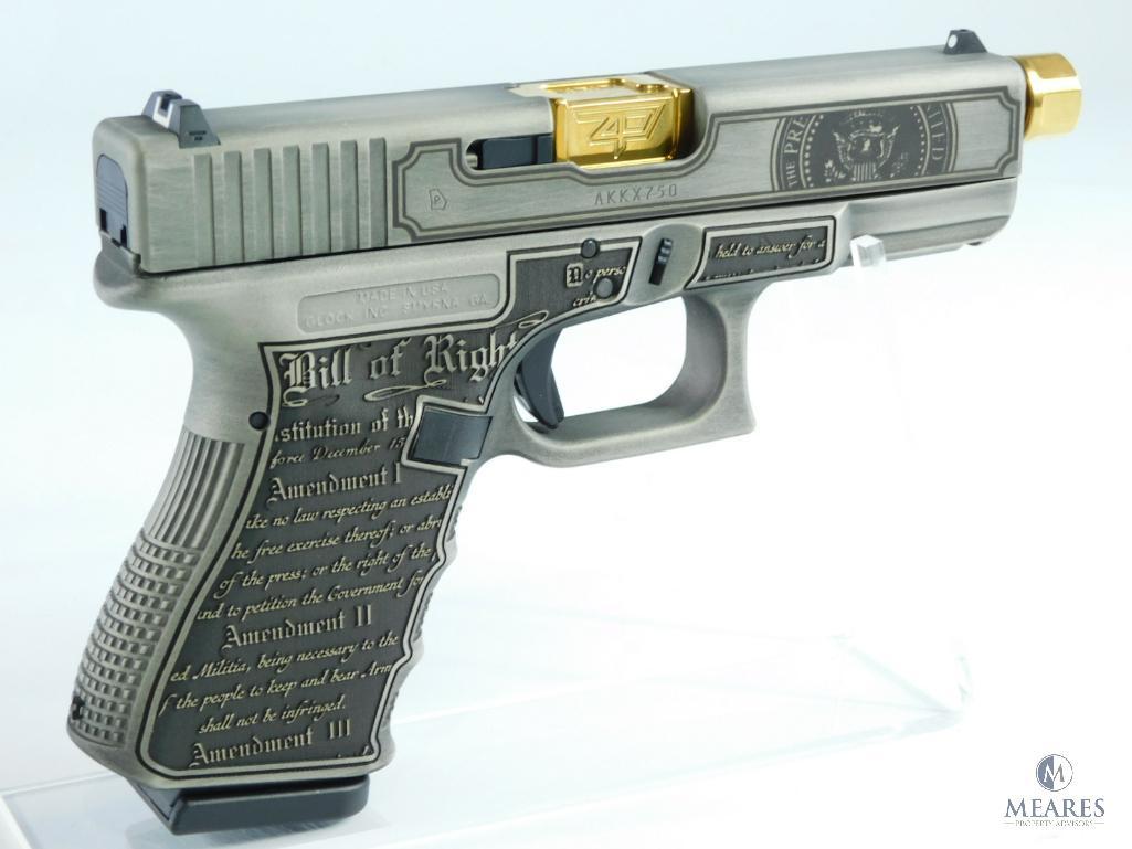 NEW - Glock 19 Gen 3 Custom "Trump 2024" Compact Handgun 9mm Luger 15rd - 4.6" Gold Barrel