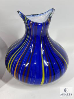 Two Decorator Art Glass Vases