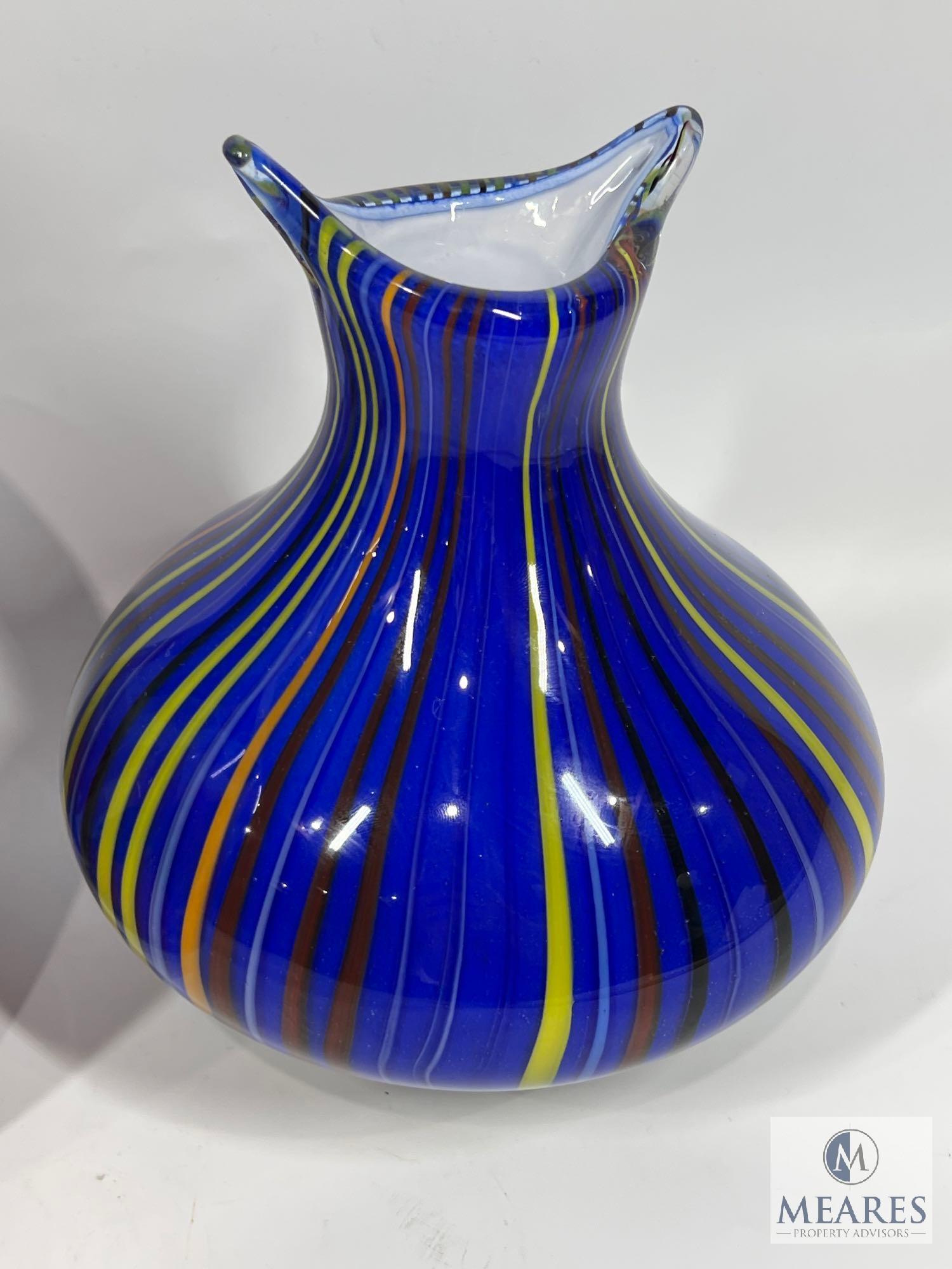 Two Decorator Art Glass Vases