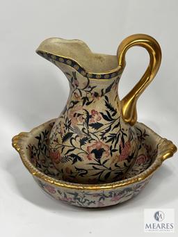 Asian-Inspired Pitcher and Bowl with Lidded Urn
