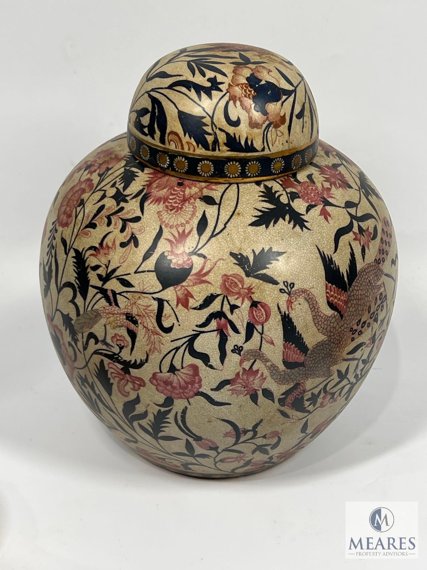 Asian-Inspired Pitcher and Bowl with Lidded Urn