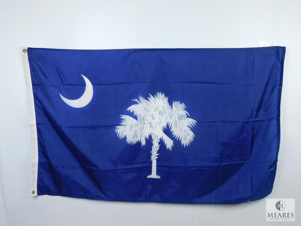 3'x5' South Carolina Flag with Blue Field, White Palmetto Tree and White Crescent
