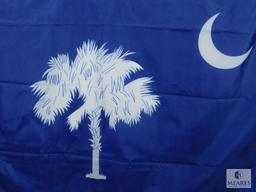 3'x5' South Carolina Flag with Blue Field, White Palmetto Tree and White Crescent