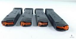 Four Glock Mags, One 9MM 27 Rounds, Three 9MM 21 Rounds