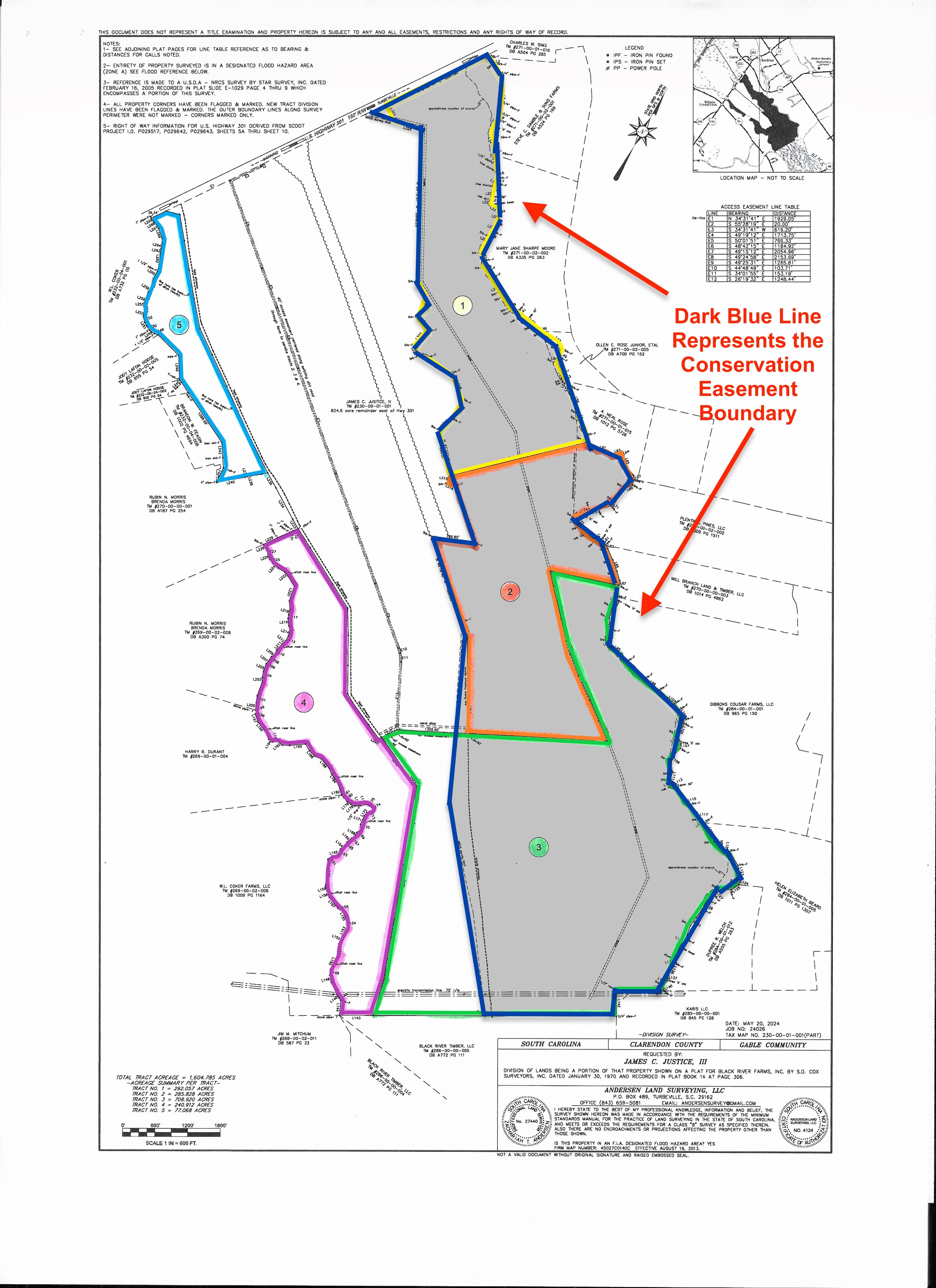 Tract 3 - 708.92 Acres - (150.11 Outside of the Conservation Easement)
