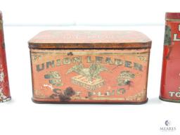 Mixed Lot of Union Leader Tin Lithographed Tobacco Cans