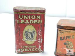 Mixed Lot of Union Leader Tin Lithographed Tobacco Cans