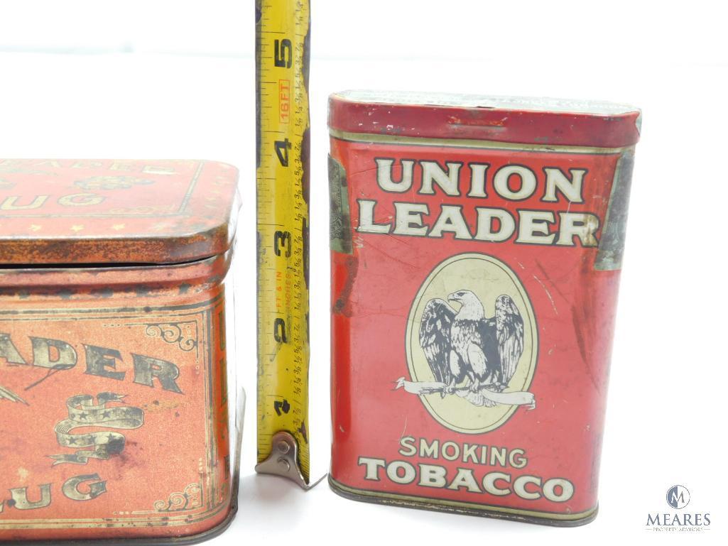 Mixed Lot of Union Leader Tin Lithographed Tobacco Cans