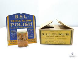 Eight R.S.L. Triple Action Polish Cans with Shipping Box