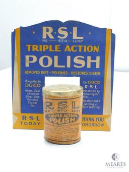 Eight R.S.L. Triple Action Polish Cans with Shipping Box