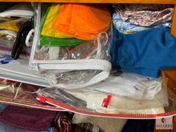Mixed Fabric Lot, Spools of Thread, Handmade Bandanas for Dogs, and Etc.