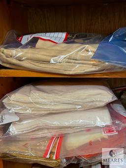 Mixed Fabric Lot, Spools of Thread, Handmade Bandanas for Dogs, and Etc.
