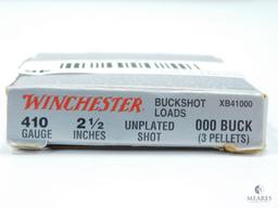 Five Rounds Winchester Buckshot Loads, 410 Gauge, 2 1/2", Unplated Shot