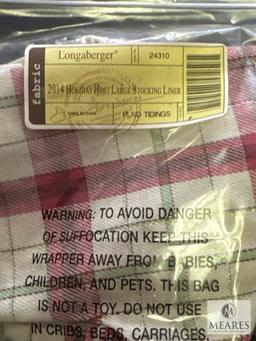 Longaberger Basket 2014 Stocking Basket with Liner