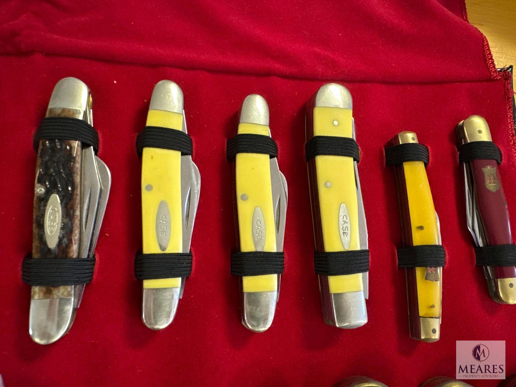 Knife Collection of 25 Folding Pocket Knives - 10 are Case Brand