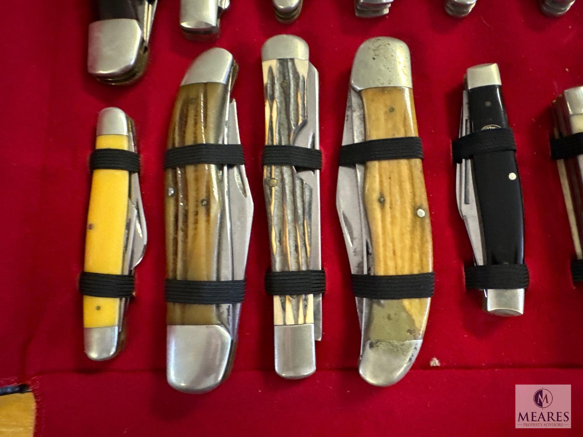 Knife Collection of 25 Folding Pocket Knives - 10 are Case Brand
