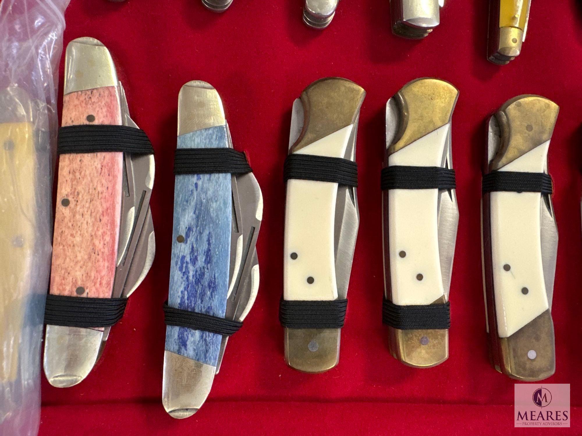 Knife Collection of 25 Folding Pocket Knives - 10 are Case Brand