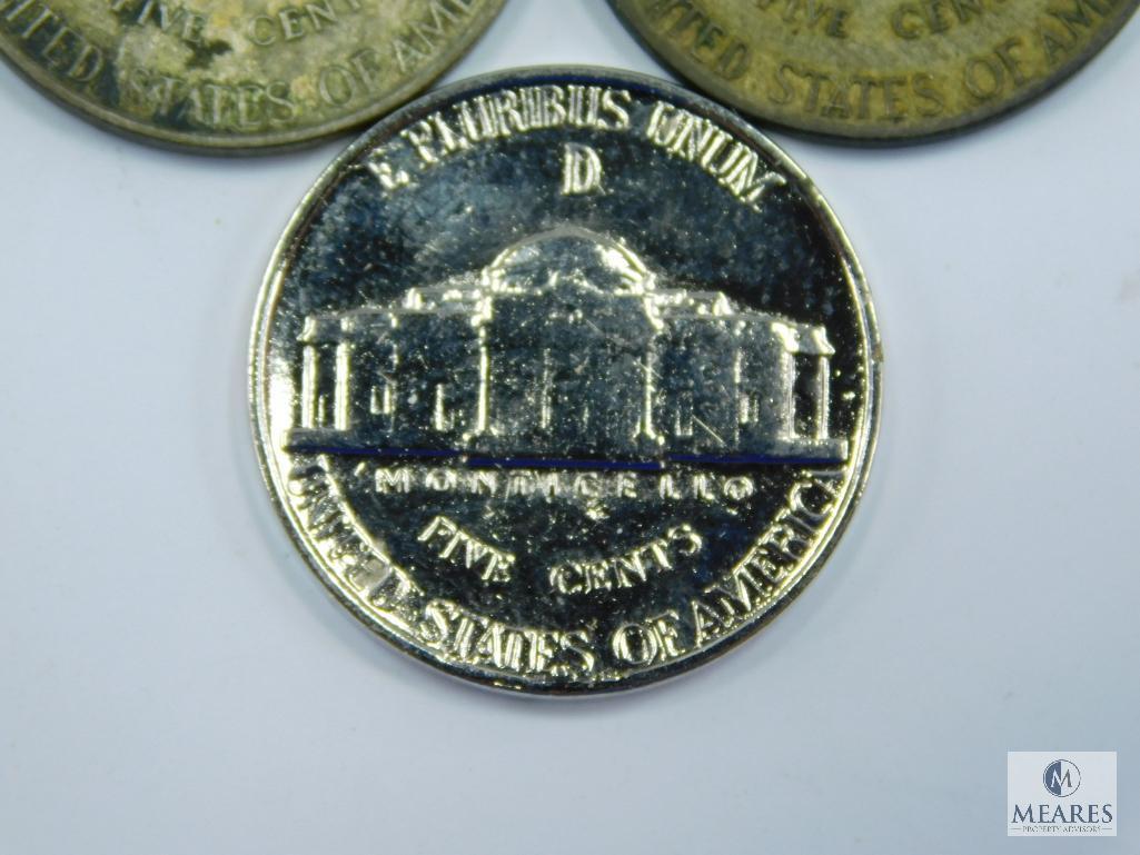 WWII Silver Jefferson Nickels 1942-P, 1943-P, 1945-D
