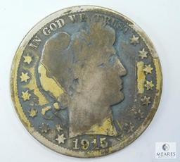 1915-D Barber Half G+ Looks Like Gold Plated Obv. At One Time