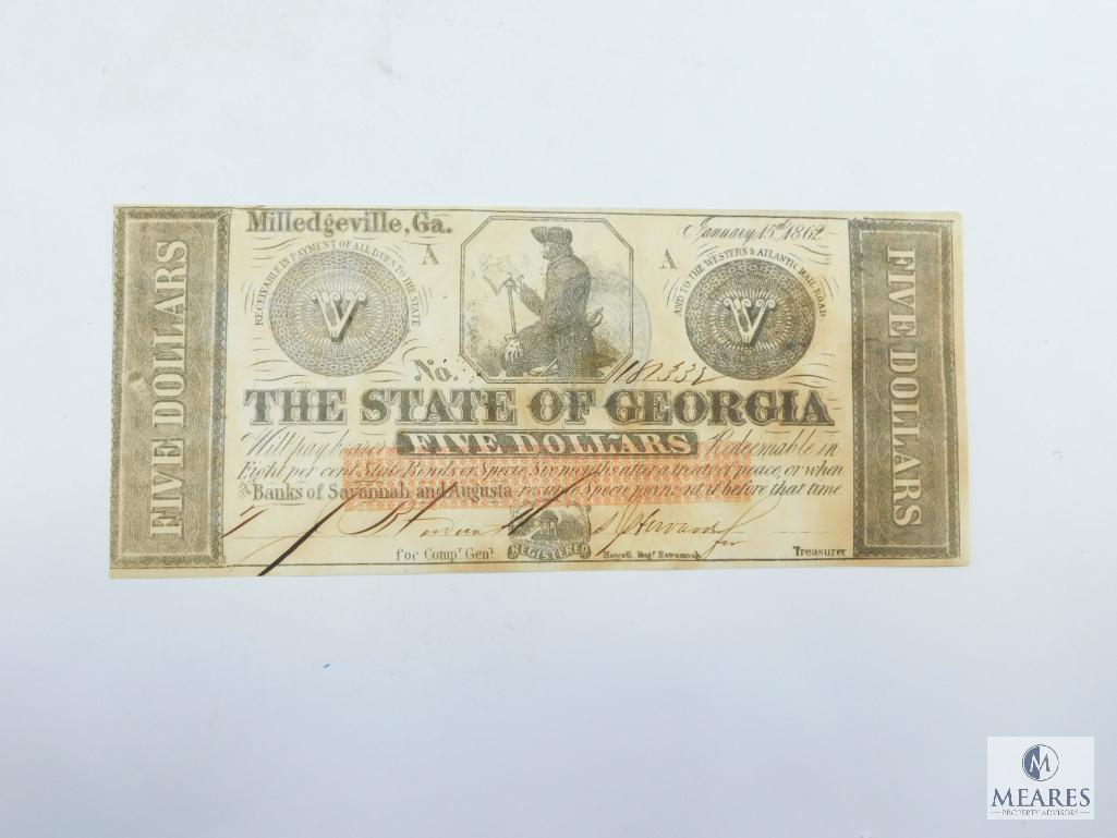 Milledgeville, GA, Jan. 15th 1862 Gem Crisp UNC, Serial #181332