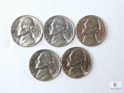Group of Five 1959 Jefferson Nickels