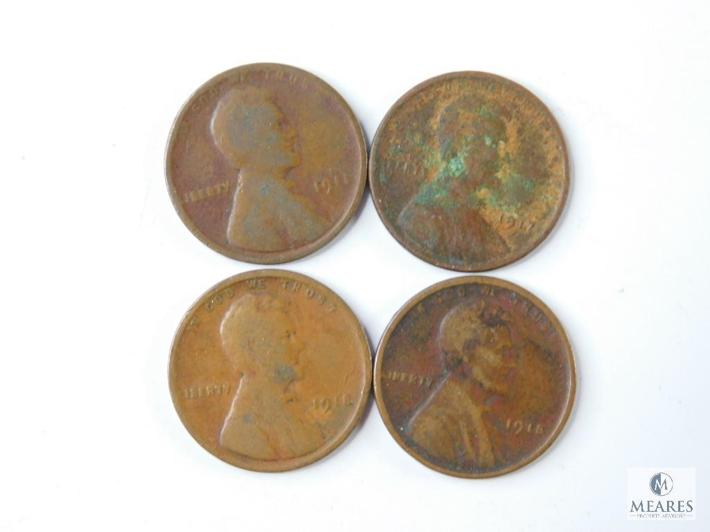 Group of Four Mixed Lincoln Wheat Cents