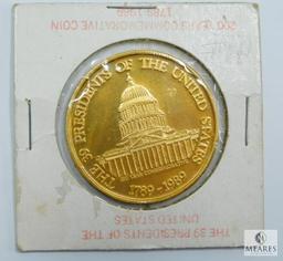 1789-1989 The 39 Presidents Of The U.S. Each One Pictured On This Dollar Size Token