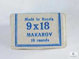 Box of Russian 9x18 Makarov Ammunition (16 Rounds)