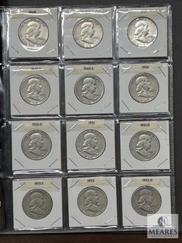 Franklin Half Dollar Collection in Archival Quality Book - 35 Coins