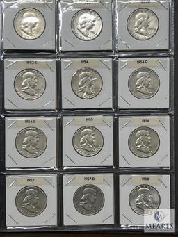 Franklin Half Dollar Collection in Archival Quality Book - 35 Coins