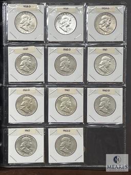 Franklin Half Dollar Collection in Archival Quality Book - 35 Coins