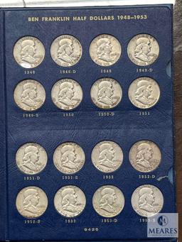 Franklin Half Dollar Collector Book with 34 Coins