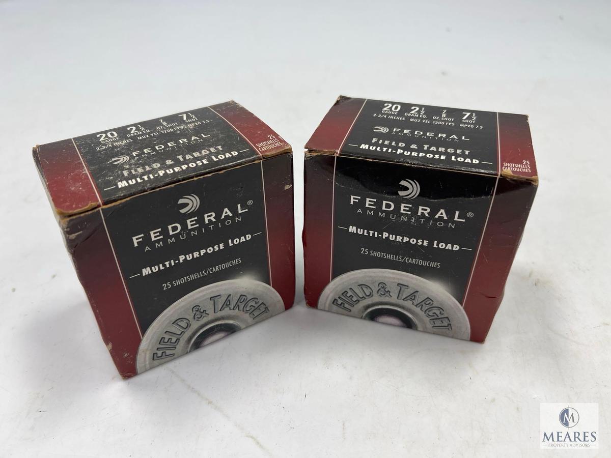 Federal 20 Ga. Field & Target 2-3/4" No. 7-1/2 Shot
